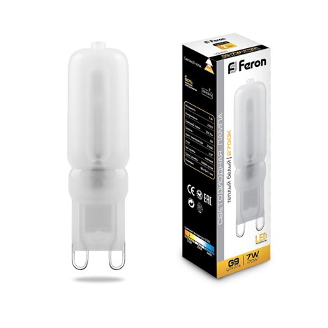 Лампа светодиодная Feron LB-431 G9 7W 230V 2700K - фото 49020