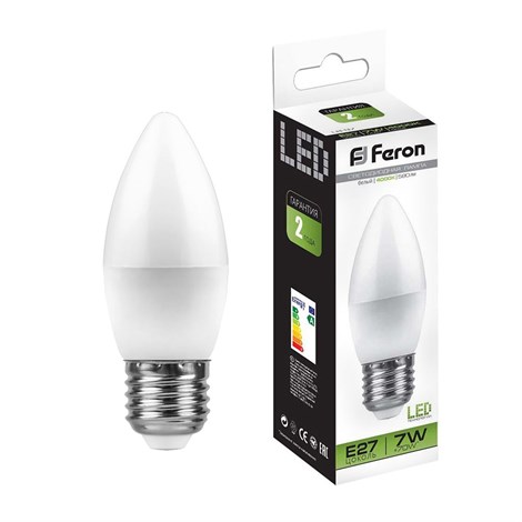Лампа светодиодная Feron LB-97 Свеча E27 7W 175-265V 4000K - фото 49035