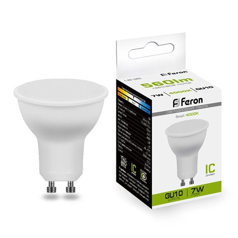 Лампа светодиодная Feron LB-26 GU10 7W 175-265V 4000K - фото 49098