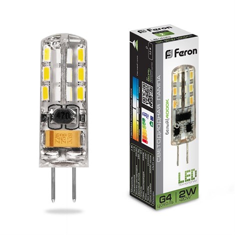 Лампа светодиодная Feron LB-420 G4 2W 12V  4000K - фото 49313
