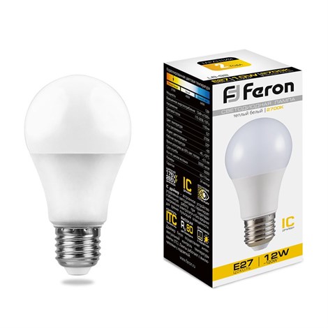 Лампа светодиодная Feron LB-93 Шар E27 12W 175-265V 2700K - фото 49332