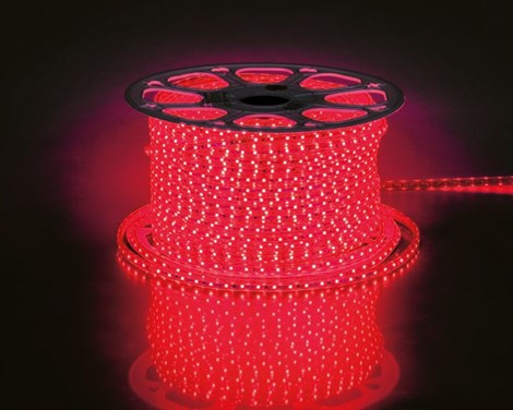 Cветодиодная LED лента Feron LS704, 60SMD(2835)/м 4.4Вт/м  100м IP65 220V красный - фото 50669