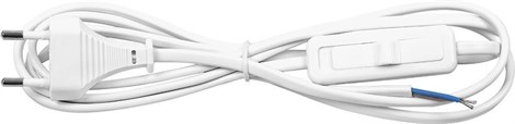Сетевой шнур с выключателем, 230V 1,9м белый, KF-HK-1 - фото 51066