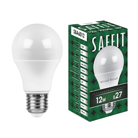 Лампа светодиодная SAFFIT SBA6012 Шар E27 12W 230V 2700K - фото 52202