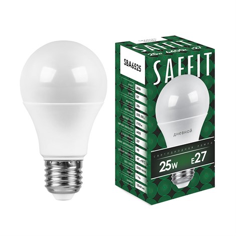 Лампа светодиодная SAFFIT SBA6525 Шар E27 25W 230V 6400K - фото 52349
