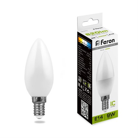 Лампа светодиодная Feron LB-570 Свеча E14 9W 175-265V 4000K - фото 52356