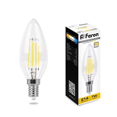Лампа светодиодная диммируемая Feron LB-166 Свеча E14 7W 230V 2700K - фото 53840
