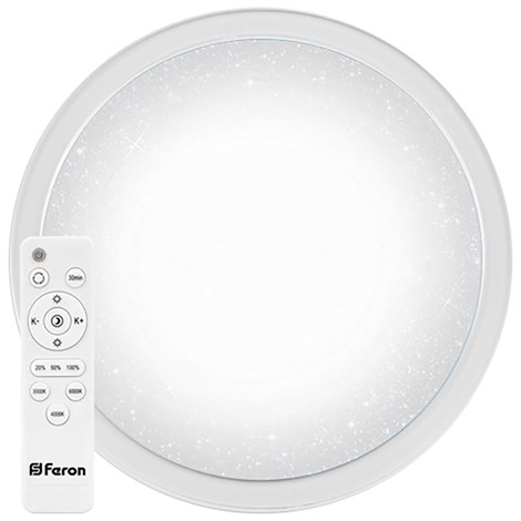Светодиодный управляемый светильник накладной Feron AL5000 STARLIGHT тарелка 100W 3000К-6500K белый с кантом - фото 54604