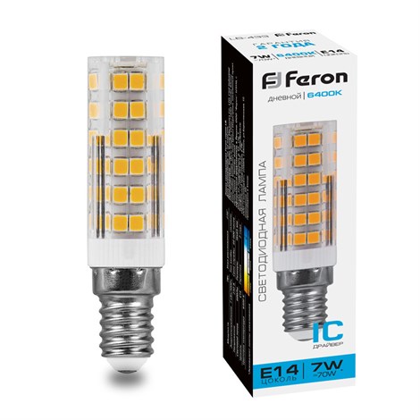 Лампа светодиодная Feron LB-433 E14 7W 175-265V 6400K - фото 55722