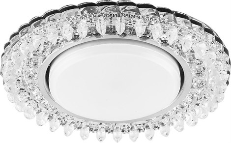 Светильник встраиваемый с белой LED подсветкой Feron CD4027 потолочный GX53 без лампы прозрачный - фото 57172