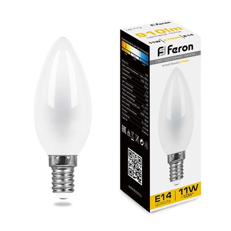 Лампа светодиодная Feron LB-713 Свеча E14 11W 230V 2700K - фото 57918
