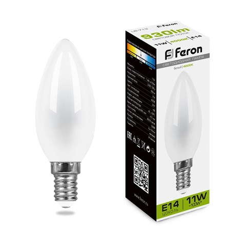 Лампа светодиодная Feron LB-713 Свеча E14 11W 230V 4000K - фото 57922
