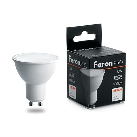 Лампа светодиодная Feron.PRO LB-1606 GU10 6W 175-265V 6400K - фото 59270