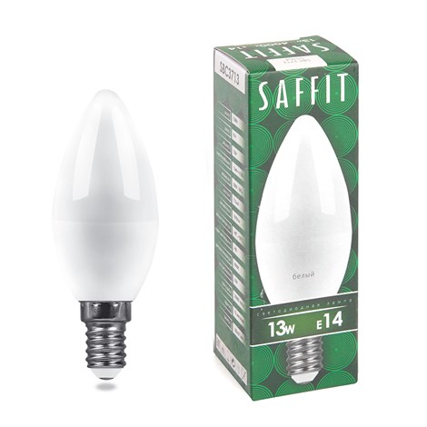Лампа светодиодная SAFFIT SBC3713 Свеча E14 13W 230V 4000K - фото 60163