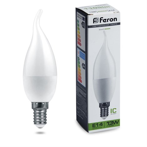 Лампа светодиодная Feron LB-970 Свеча на ветру E14 13W 175-265V 4000K - фото 61895