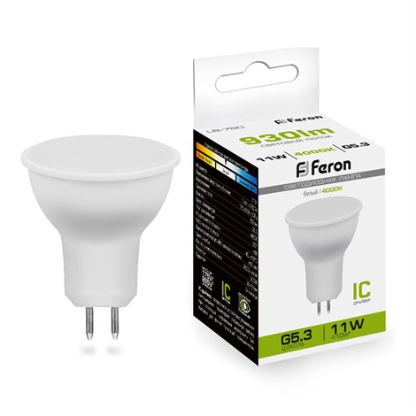 Лампа светодиодная Feron LB-760 MR16 G5.3 11W 175-265V 4000K - фото 62020