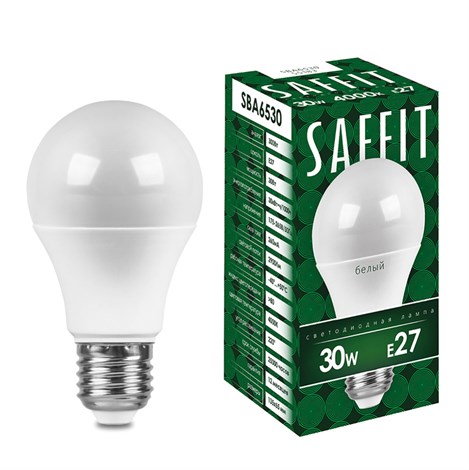 Лампа светодиодная SAFFIT SBA6530 Шар E27 30W 230V 4000K - фото 62514
