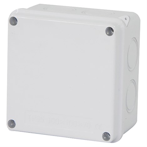 Коробка разветвительная STEKKER EBX31-02-65, 100*100*70 мм, 7 выбивных отверстий, IP65, светло-серая - фото 62833