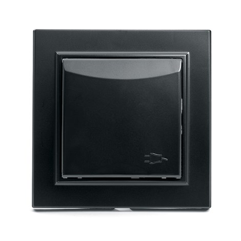 Розетка 1-местная c/з с крышкой STEKKER, PST16-9012-03, 250В, 16А, с защитной шторкой, серия Эрна, черный - фото 63024