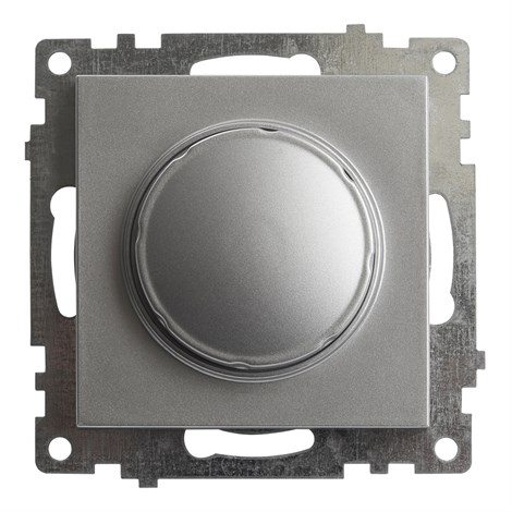 Выключатель диммирующий TRIAC(механизм), STEKKER GLS10-7106-03, 250V, 500W, серия Катрин, серебро - фото 63405