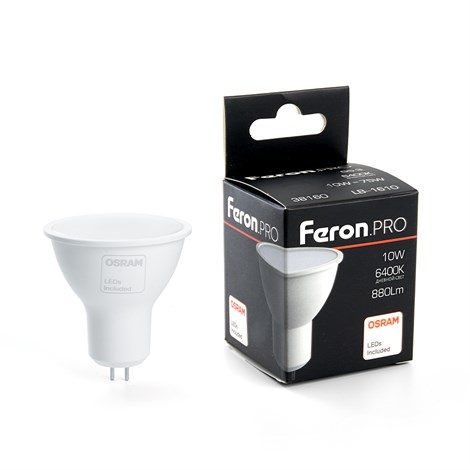 Лампа светодиодная Feron.PRO LB-1610 MR16 G5.3 10W 175-265V 6400K - фото 64087