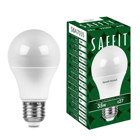 Лампа светодиодная SAFFIT SBA7035 Шар E27 35W 230V 2700K - фото 64132