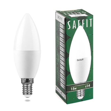 Лампа светодиодная SAFFIT SBC3715 Свеча E14 15W 230V 4000K - фото 64138