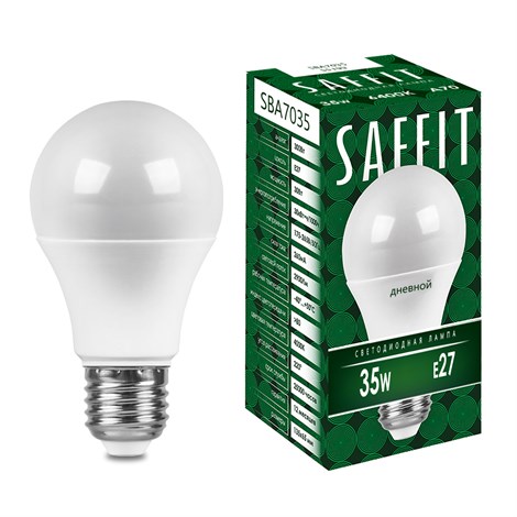 Лампа светодиодная SAFFIT SBA7035 Шар E27 35W 230V 6400K - фото 64139