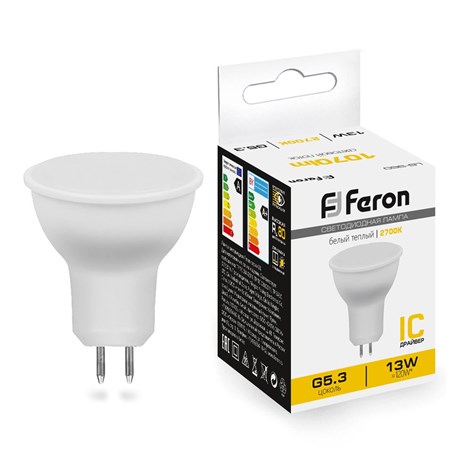 Лампа светодиодная Feron LB-960 MR16 G5.3 13W 175-265V 2700K - фото 64149