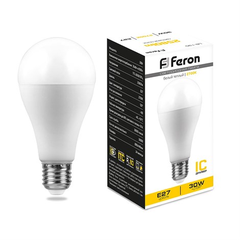Лампа светодиодная Feron LB-130 Шар E27 30W 175-265V 2700K - фото 64151
