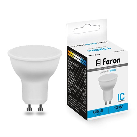 Лампа светодиодная Feron LB-960 MR16 GU10 13W 175-265V 6400K - фото 64156