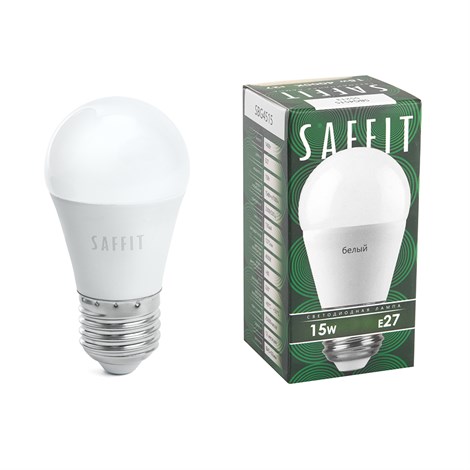 Лампа светодиодная SAFFIT SBG4515 Шарик E27 15W 230V 4000K - фото 64169