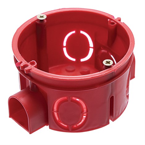 Подрозетник STEKKER EBX20-01-1 с кабель-каналом для сплошных стен, красный - фото 64506