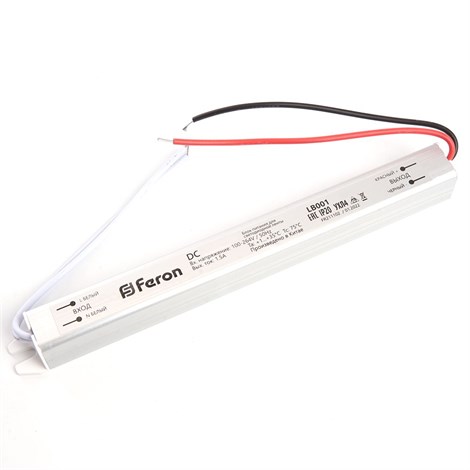 Трансформатор электронный для светодиодной ленты 24W 12V( ультратонкий драйвер), LB001 FERON - фото 65650
