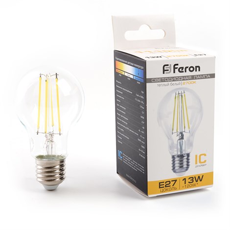 Лампа светодиодная Feron LB-613 Шар E27 13W 175-265V 2700K - фото 66125