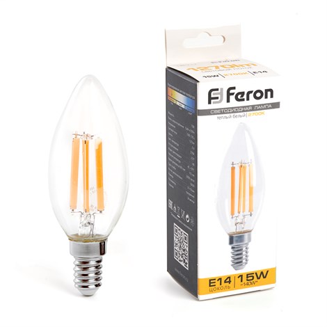 Лампа светодиодная Feron LB-717 Свеча E14 15W 230V 2700K - фото 66222