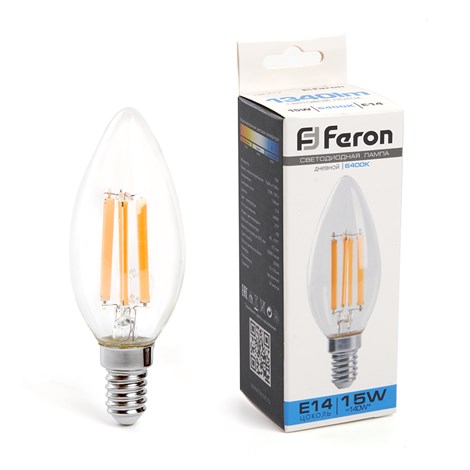 Лампа светодиодная Feron LB-717 Свеча E14 15W 230V 6400K - фото 66223