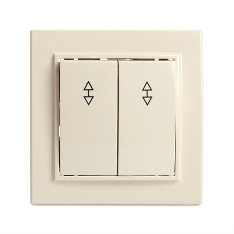Переключатель 2-клавишный STEKKER  PSW10-9008-02, 250В, 10А, серия Эрна, слоновая кость - фото 66677