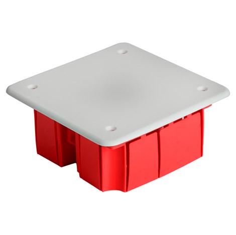 Коробка монтажная для сплошных стен, с крышкой, 92*92*45мм STEKKER EBX30-01-1-20-92, красный - фото 67996