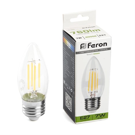 Лампа светодиодная Feron LB-66 Свеча E27 7W 230V 4000K - фото 68062