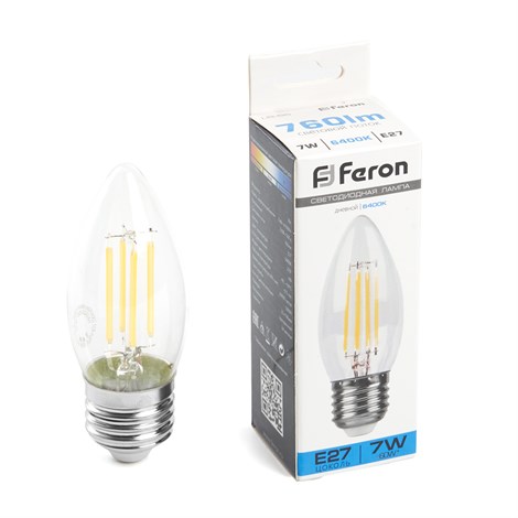 Лампа светодиодная Feron LB-66 Свеча E27 7W 230V 6400K - фото 68080