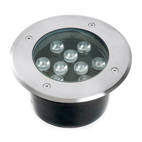 Светодиодный светильник тротуарный (грунтовый) Feron SP2803, 10W, AC12V, низковольтный, 3000К, металлик, 160*H90mm, вн.диаметр: 110mm, IP67 - фото 69417