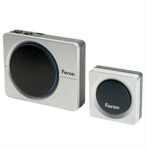 Звонок дверной беспроводной Feron E-382 Электрический 38 мелодий серебро, черный с питанием от батареек и от сети через USB - фото 73214