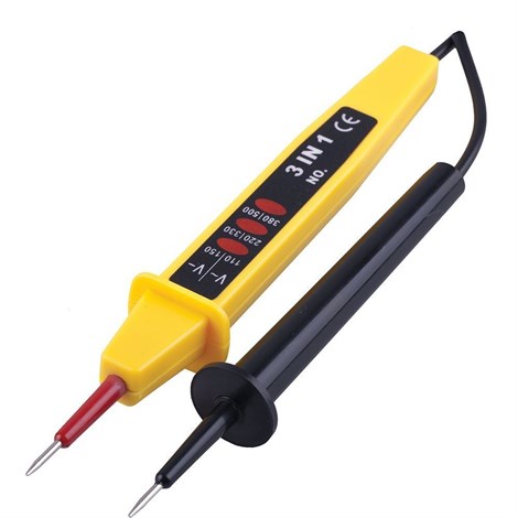 Тестер ступенчатой индикации напряжения STEKKER TST500-2  контактный двухполюсной до 500V, желтый - фото 74479