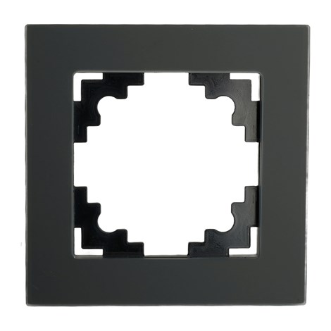 Рамка 1-местная, стекло, STEKKER GFR00-7001-05М, серия Катрин, черный матовый - фото 75410