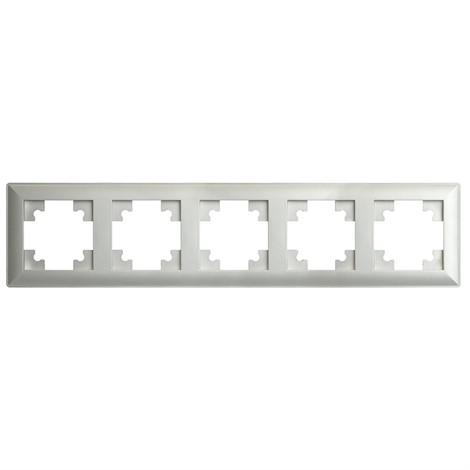 Рамка STEKKER, PFR00-7005-03 4-местная, серия Катрин, серебро - фото 75960