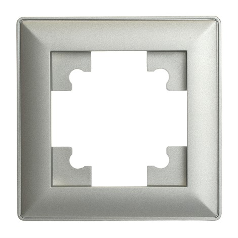 Рамка STEKKER, PFR00-7001-03 1-местная, серия Катрин, серебро - фото 75962
