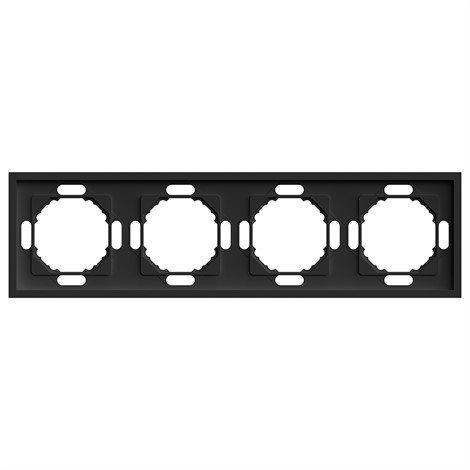 Рамка STEKKER, PFR00-5004-05 4-местная, серия Эмили, черный уголь, soft touch - фото 76823