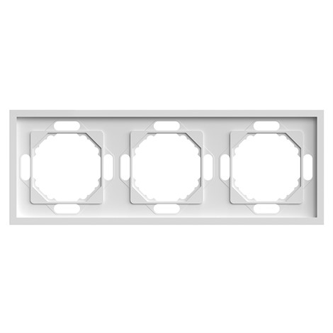 Рамка STEKKER, PFR00-5003-01 3-местная, серия Эмили, белый фарфор, soft touch - фото 76831