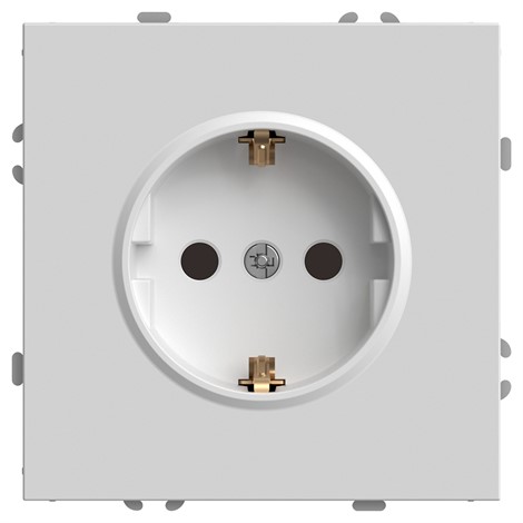 Розетка 1-местная с защитной шторкой с/з (механизм), STEKKER, 250В, 16А, серия Эмили, RST16-5110-01, белый фарфор, soft touch - фото 76866